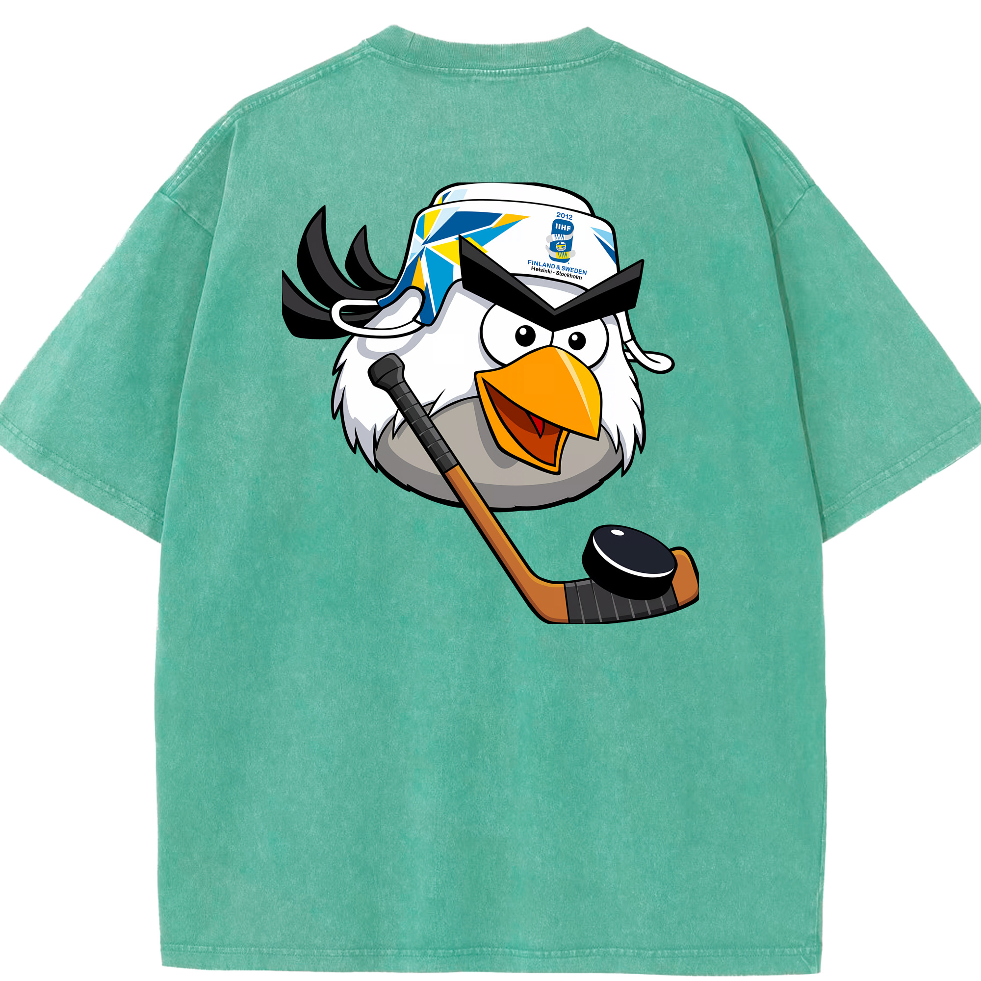 （画像用） Angry Birds アングリーバード 綿100% ヴィンテージ風 半袖Tシャツ（背面プリント）